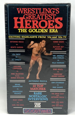 VTG Wrestling's Greatest Heroes Golden Era VHS GoodTimes 10 Matches NEW SEALED