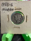 1945 S Micro S Mercury Dime VF E 1898