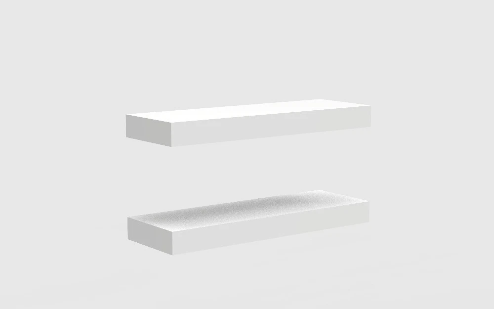 Vertical Floating Wall Shelves 16.5 Inch Set of 2 White Wood for Bathroom - thumbnail 4