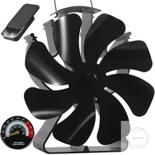 Wood Stove Fan Heat Powered Fireplace Fans Non Electric, Heat Activated Thermal
