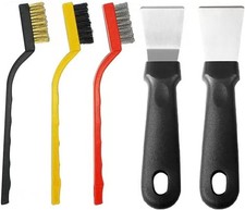 5pc Oven Scraper Tool, None Scratch With Stainless Steel Brass Brush
