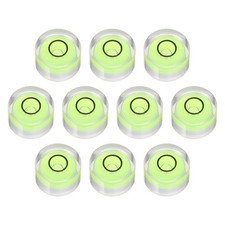 10pcs Round Bubble Level 17x10mm Mini Circular Bullseye Spirit Levels, Green