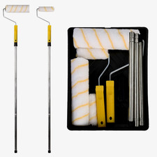 Paint Roller Set with Extension Pole Tray Brush and Roller Sleeves Wall Ceiling