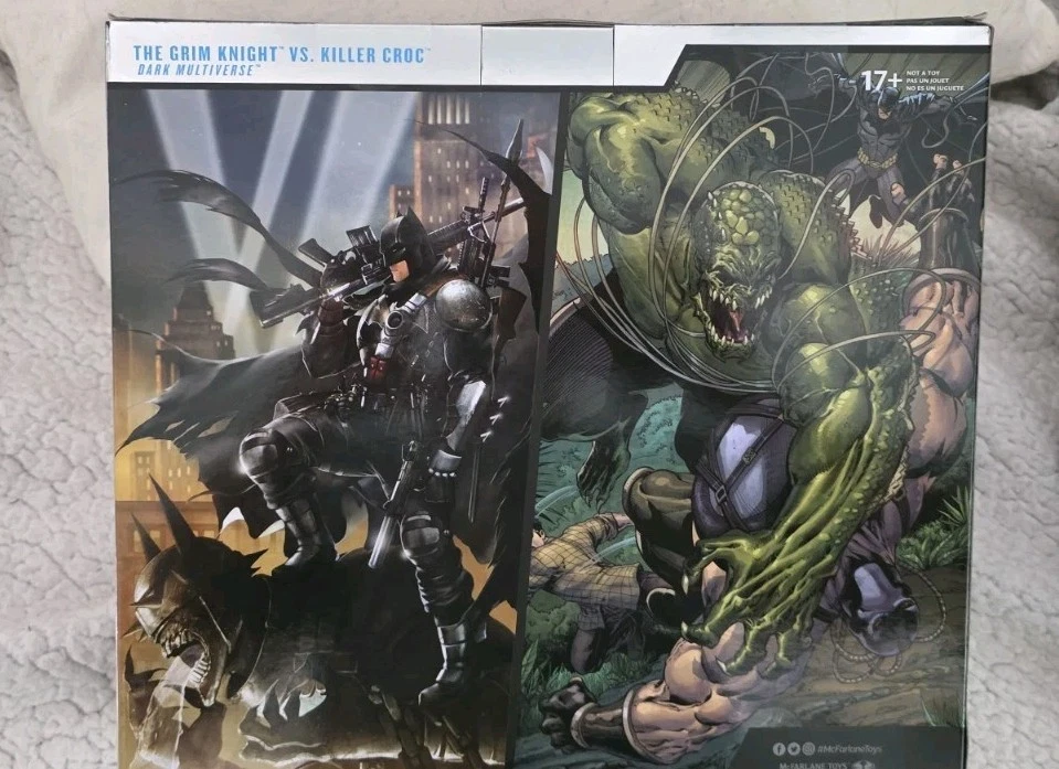 Juego de figuras McFarland DC Multiverse The Grim Knight vs. killer Croc Batman Foto 4 de 4