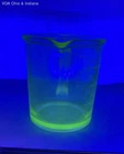 Hazel Atlas Uranium Glass Measuring Cup 1 Quart 32oz Green Depression Vintage