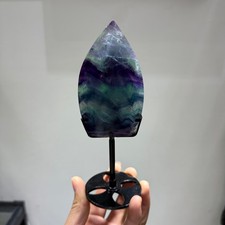 Goccia d'acqua fluorite colore naturale 6,6" cristallo quarzo Reiki regalo vacanze1pz