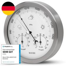 Wetterstation Analog - 3In1 Barometer, Hygrometer & Thermometer Für Innen Und Au