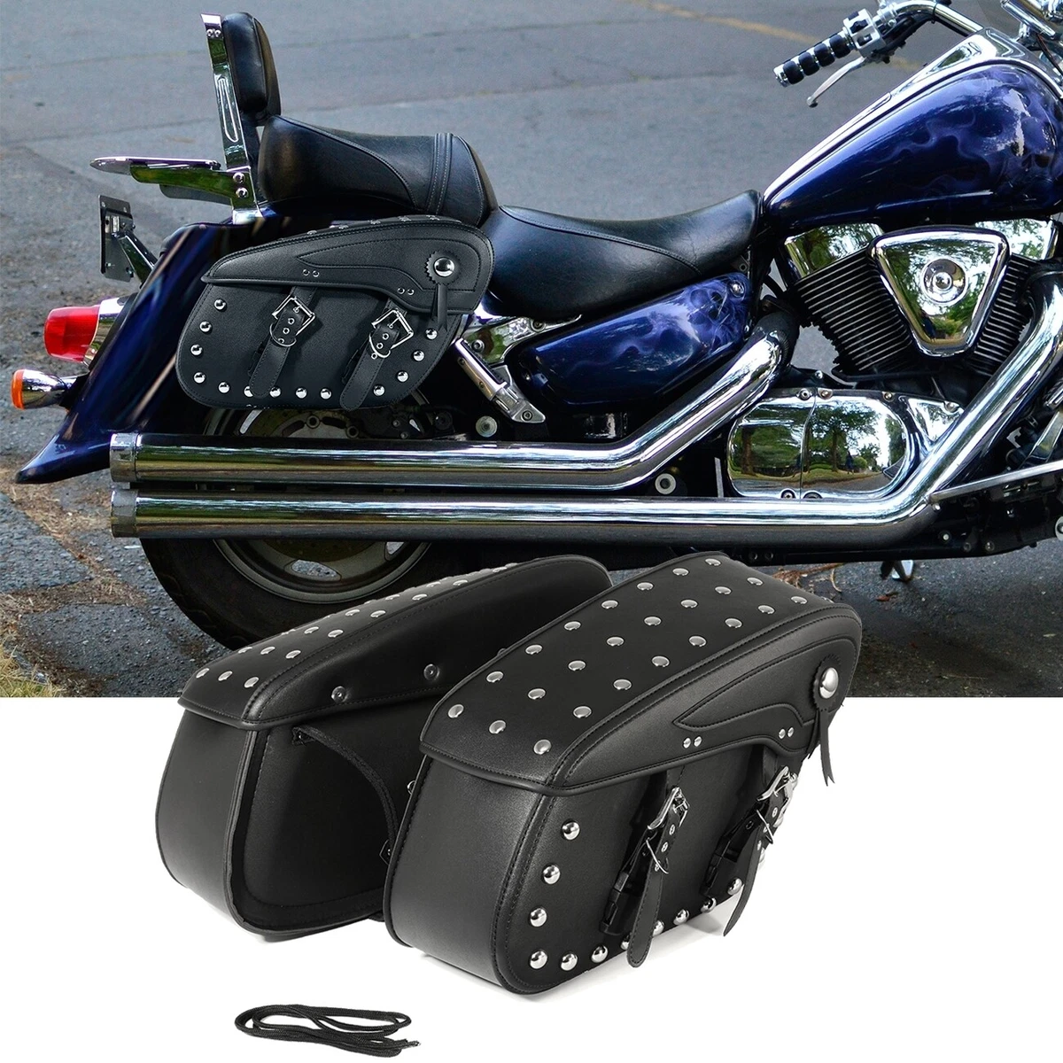 Motorcycle Saddlebag for Harley Davidson Softail Fuck You Vintage Black  Electric