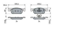 Original BOSCH Bremsbelagsatz Scheibenbremse 0 986 424 021 für Dacia Renault