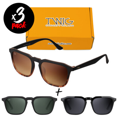 Drei Sonnenbrillen TWIG Pack ROTH [Premium] Herren/Damen Modisch rechteckige