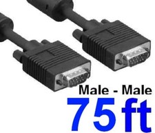 Lot2 75ft long SVGA/VGA Male-M Monitor/LCD/TV/HDTV/Projector Cable/Cord 4xShield
