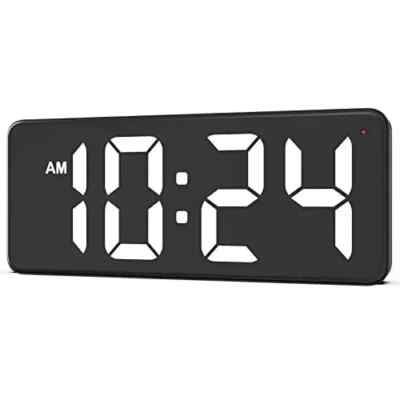 Wall Clock - LED Digital Wall Clock with Large Display, Big Digits, Auto White