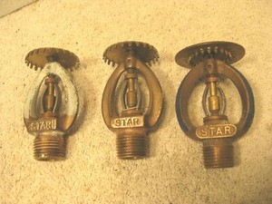 3 Vintage 'Star' fire sprinkler heads