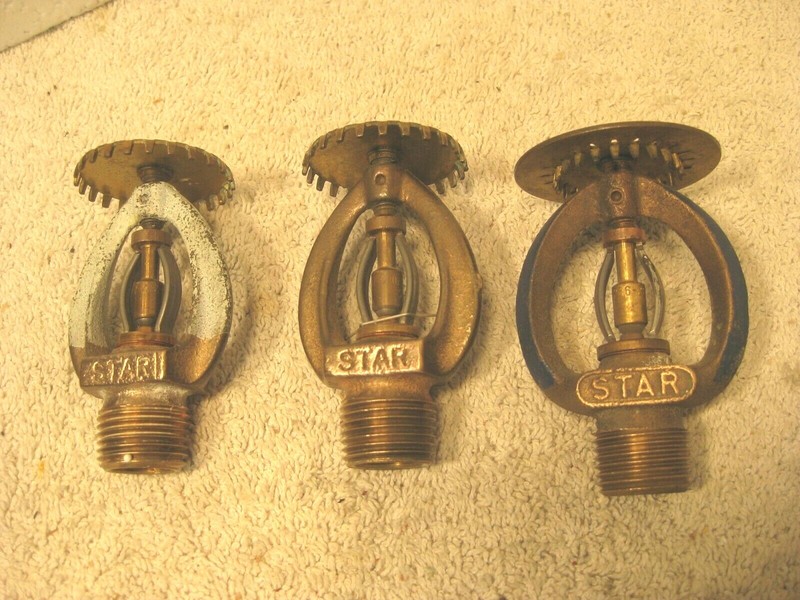 3 Vintage 'Star' fire sprinkler heads
