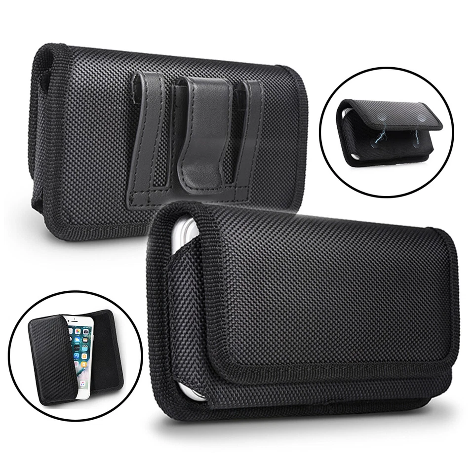 Horizontal Phone Holster w/ Belt Clip Loop for Huawei Samsung Galaxy S10/S9/S8 - Image 2 of 4