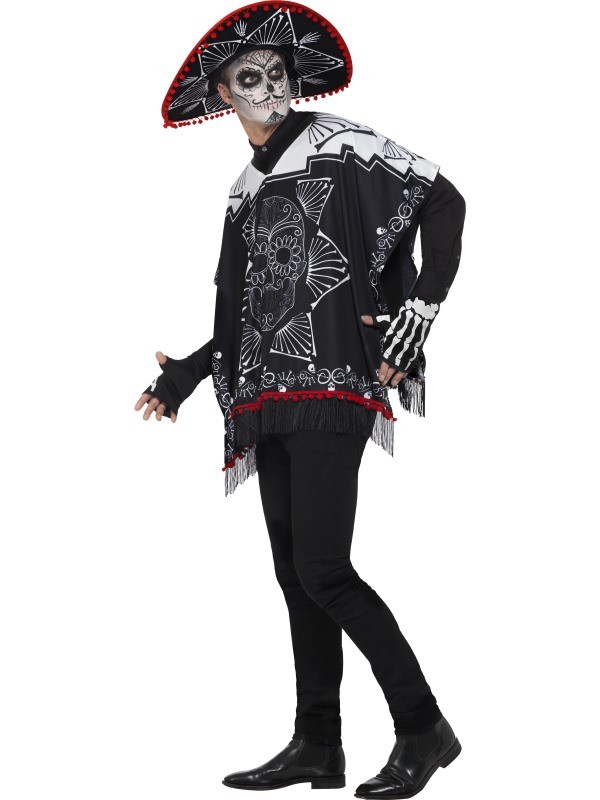 Halloween Fancy Dress Day of The Dead Bandit Poncho Costume Mexican by Smiffys for sale online