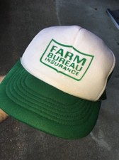 VINTAGE 1970's, FARM BUREAU INSURANCE TRUCKER HAT, FULL, SNAP BACK