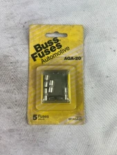 20 AMP BUSSMANN AGA-20 Fast Acting Glass Tube Fuse 32V Pack of 5