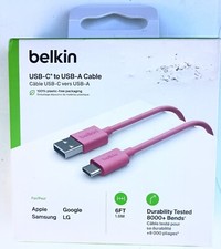 Belkin F2CU032bt06-PNK USB 2.0 Supported USB-C to USB-A Cable 1.8m / 6ft  PINK
