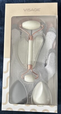 Visage Beauty Roller & Guasha &Peeling gloves& 2 Make-up eggs NEW Gift pkg