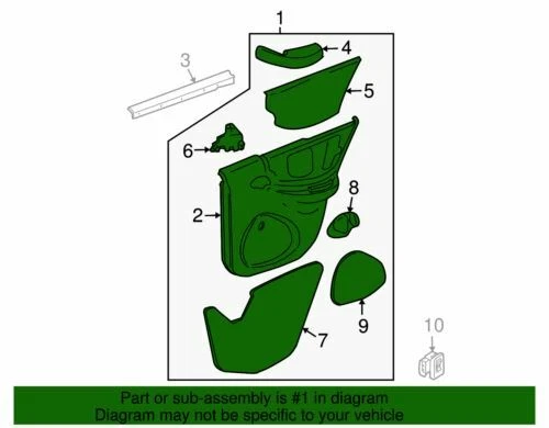 Genuine GM 2000-2002 Pontiac Sunfire Door Interior Trim Panel Right 22610894 - Image 2 of 2