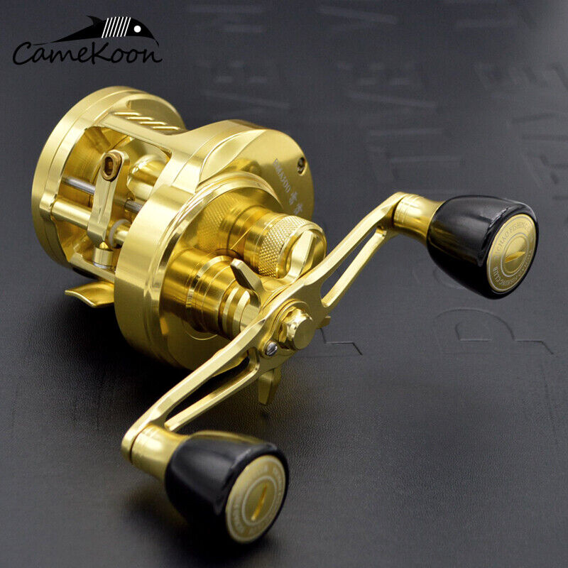 Round Baitcaster Reel Full Metal Inshore and Offshore Saltwater Trolling  Fishing