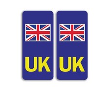 2 x UK Motorbike Numberplate Vinyl Stickers - Bike Vehicle Europe Travel #81663