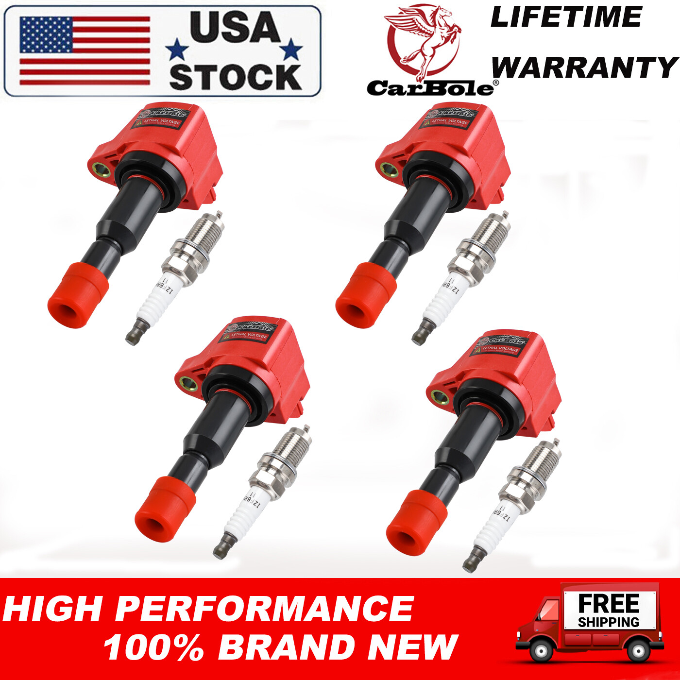 4x Ignition Coil & 4x Denso Platinum Spark Plug Fit 07-08 Honda - Foto 2