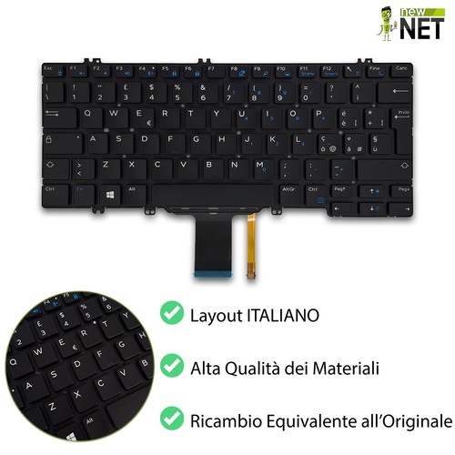 Tastiera retroilluminata compatibile con Dell Latitude 7390 2-in-1 ITALIANA - Zdjęcie 6 z 6