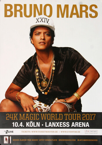 Bruno Mars - Magic World, KöLn 2017 | Konzertplakat | Poster-image