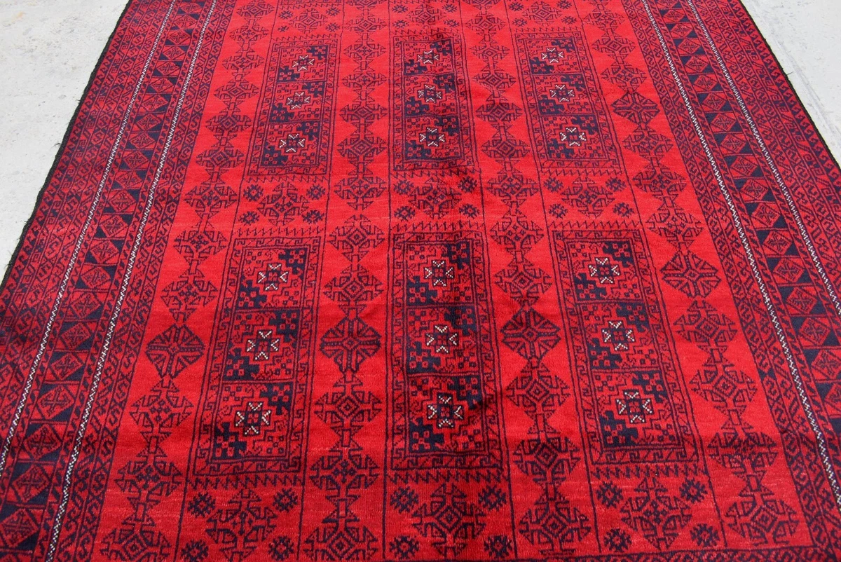 6'4 x 10 Handmade vintage afghan baluchi yaqoob khani area rug, 6x10  persian rug
