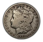 1893-CC Morgan Silver Dollar - VG/Fine Key Date Carson City - SKU-B3944
