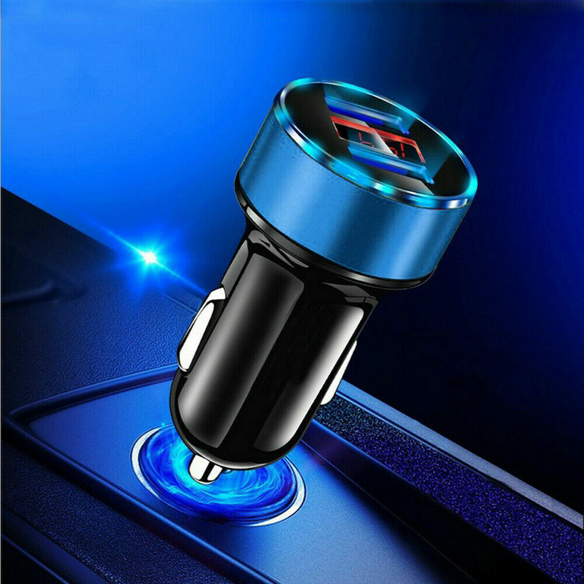 2 USB Car Phone Charger Lighter Socket Adapter Plug LED Digital