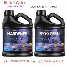 Bulk 1 Gallon Clear Epoxy Resin - 2A:2B Glue Kit DIY Craft Art River Table