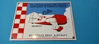 VINTAGE GRANVILLE BROS AIRCRAFT PORCELAIN GAS SERVICE STATION AIRPLANE 14" SIGN