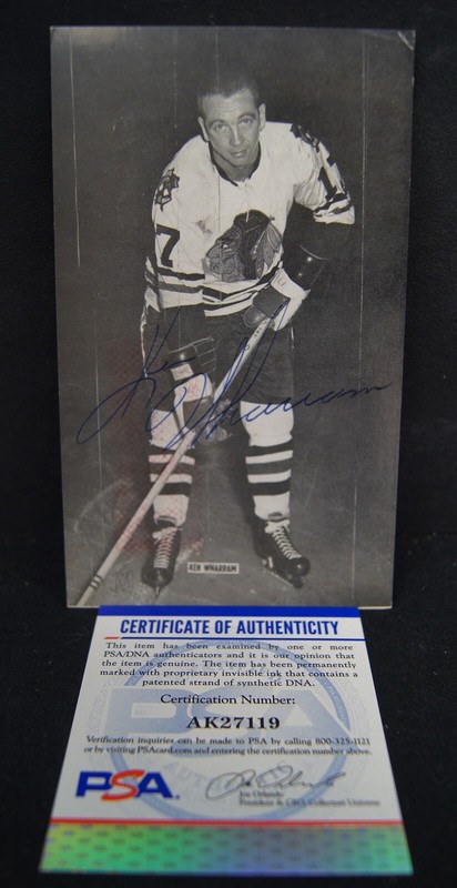 KEN WHARRAM Autographed 3.25x5.5" Postcard Photo BLACKHAWKS PSA/DNA AUTO