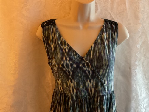 BNNT FAB INDIGO COLLECTION BLUE MIX TIE DYE MAXI DRESS SIZE UK 14 - Picture 3 of 8