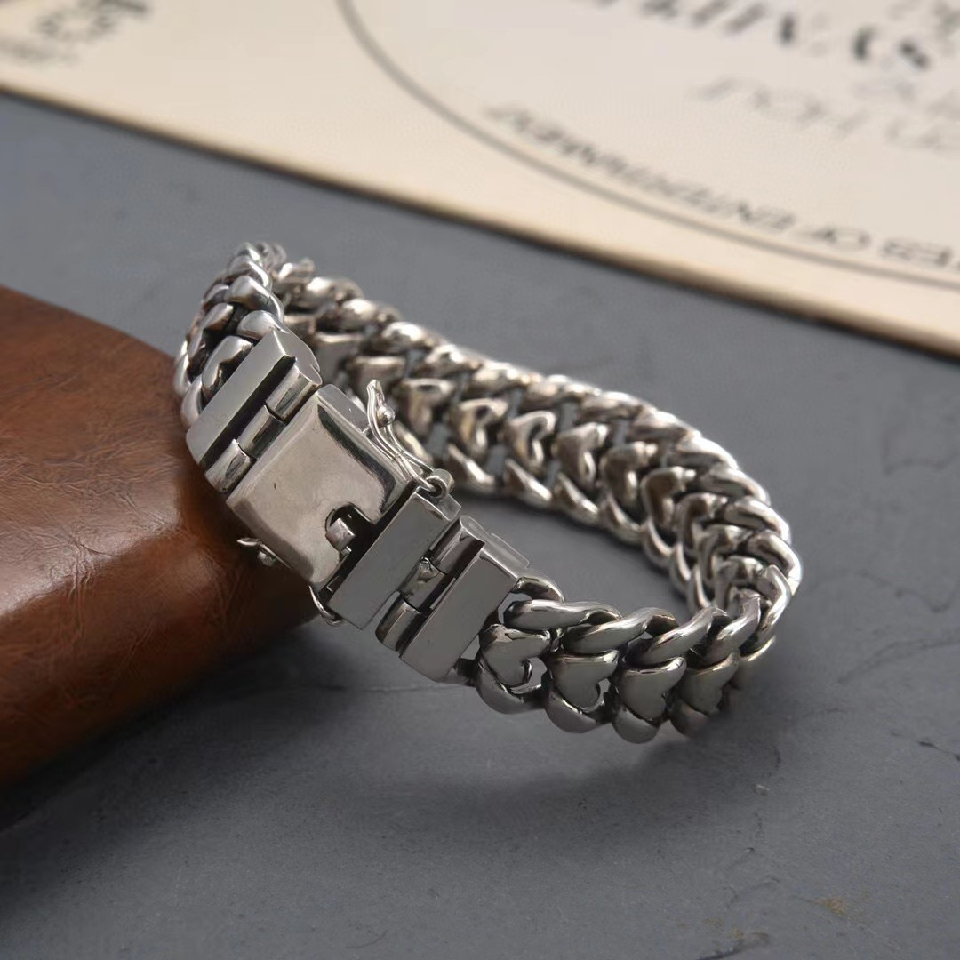 Pure S925 Sterling Silver Chain Men 16mm Wider Curb Link