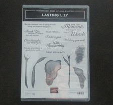 NEW Stampin Up Lasting Lily Photopolymer Stamps Set of 16 Flowers Phrases
