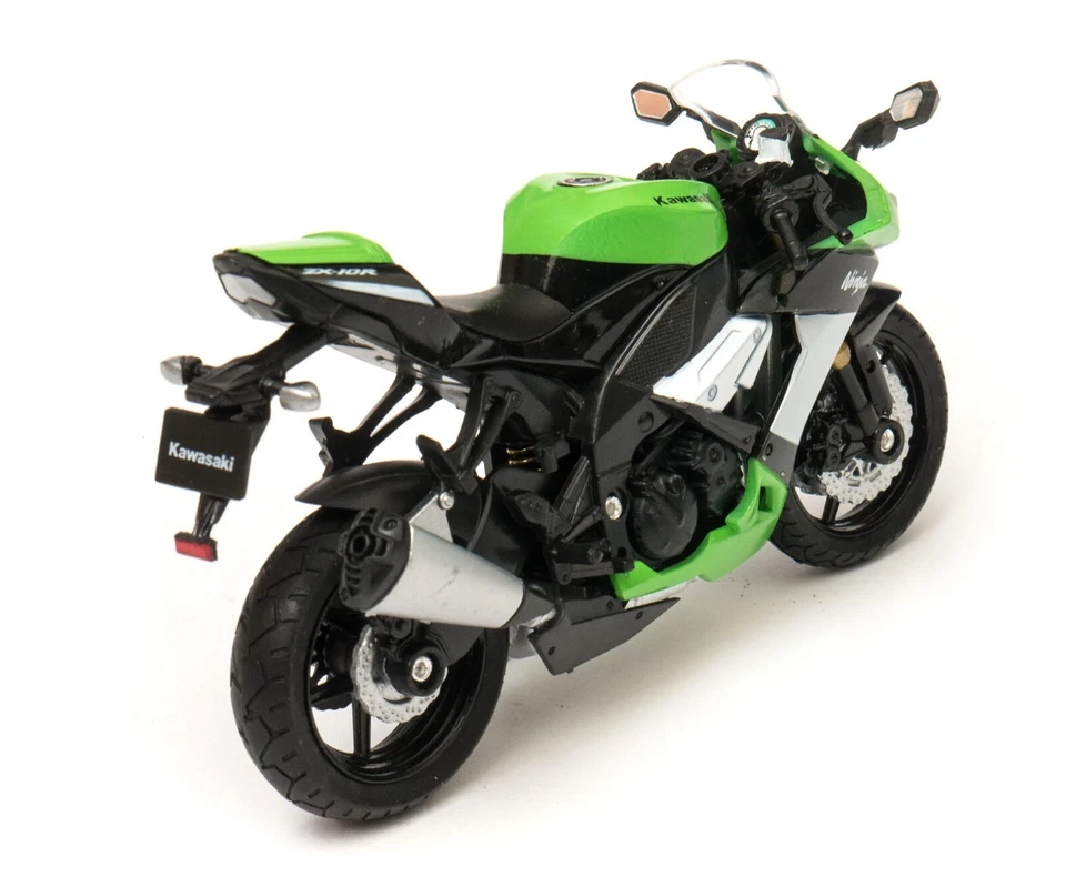 Kawasaki Ninja ZX 10R Japanese Motorcycle Model Green Toy Diecast 1:18 Welly - Image 4 of 4