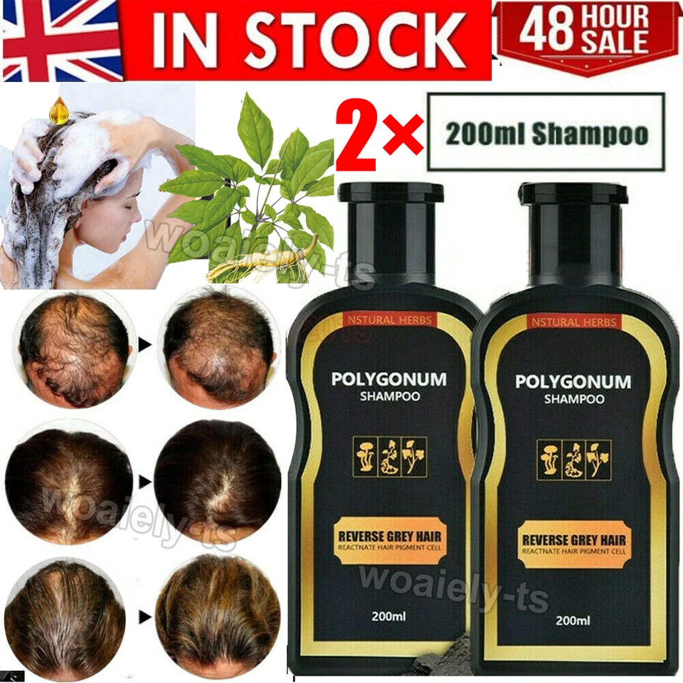 200ml Reverse Grey Hair Darkening Shampoo Natural Polygonum Essence Hair Care