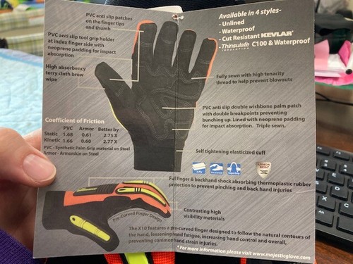 Thinsulate Waterproof Knucklehead K10 Majestic Armor Skin Gloves SIZE: XL (CT) - Picture 12 of 12
