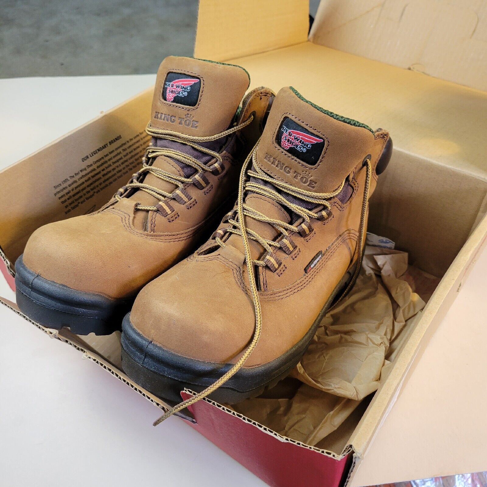 Red Wing King Toe 2340 Women’s 7.5 B Boots Safety Toe Brown Waterproof NIB