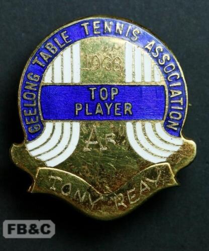 1968 Geelong Table Tennis Association Top Player Enamel Badge - Picture 1 of 1