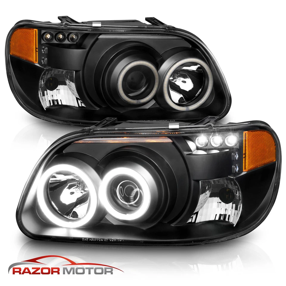 Faros proyectores LED halo negros para Ford Explorer 1995-2001 Foto 4 de 4