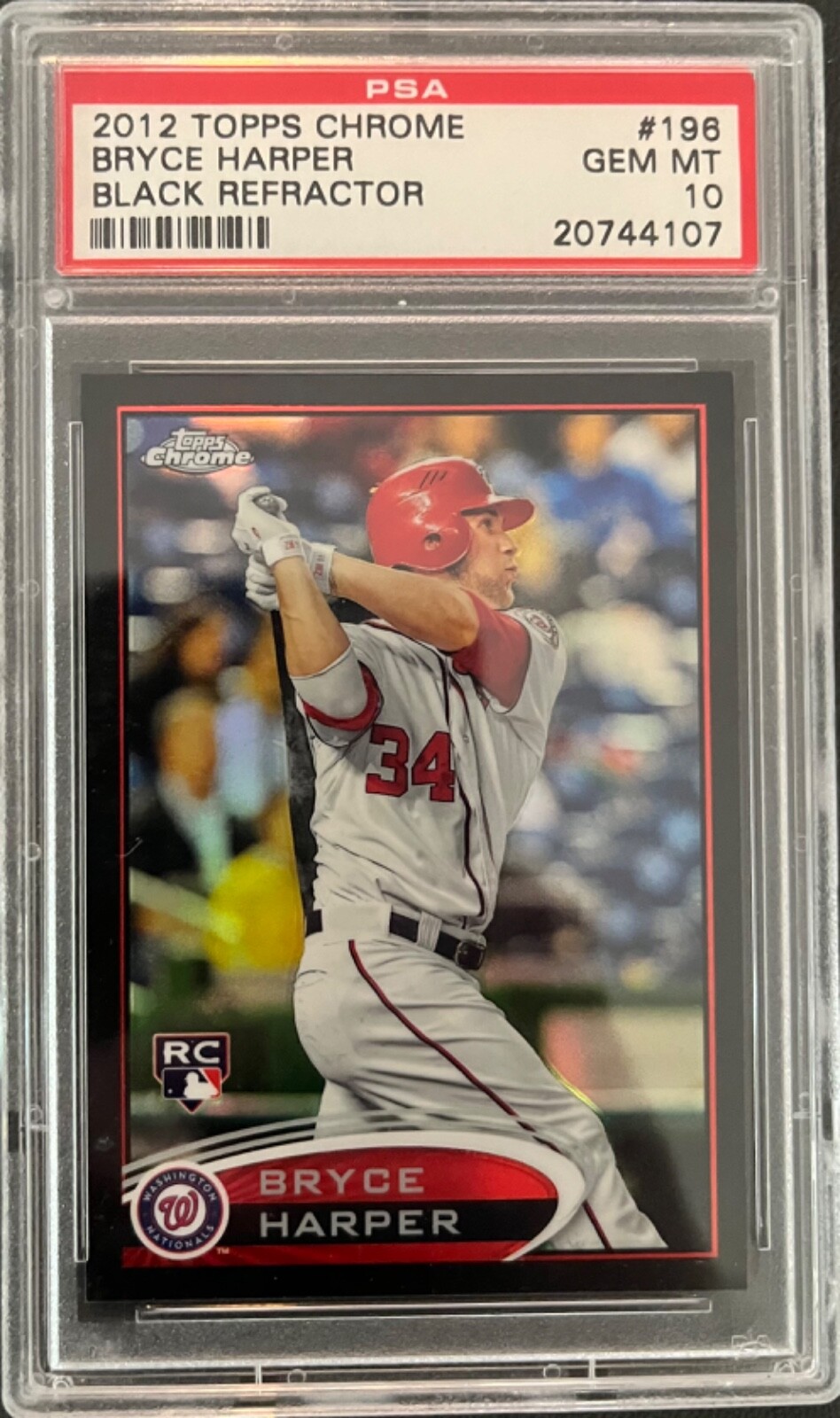 2012 Topps Chrome - PSA 10  Black Refractor #196 Bryce Harper /100 (RC)