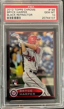 2012 Topps Chrome - PSA 10  Black Refractor #196 Bryce Harper /100 (RC)