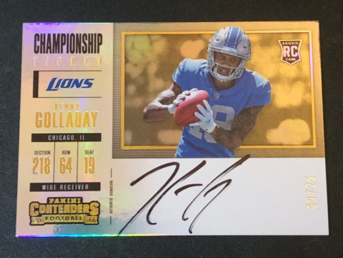 2017 Panini Contenders KENNY GOLLADAY #379 Championship Ticket RC Auto/25 Lions - 第 1/2 張圖片
