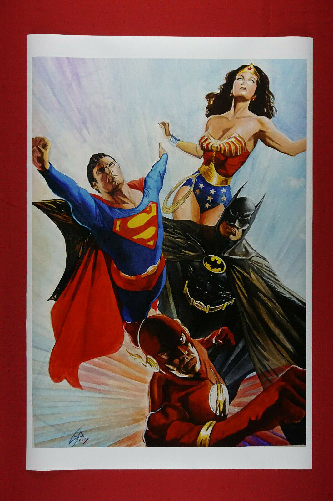 Wonder Woman Superman Batman Flash Art Poster White Border 24X36 New WSBF |  eBay