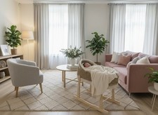 Kit Complet Couffin Moïse Bébé Fait Main En Corde Oeko-tex Avec Matelas ,Support